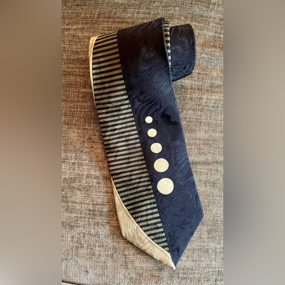 Art Deco Navy And Grey Tie